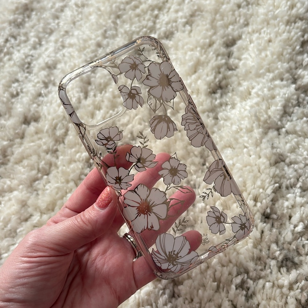 White & Gold Floral Velvet Caviar case for iPhone 11 Pro